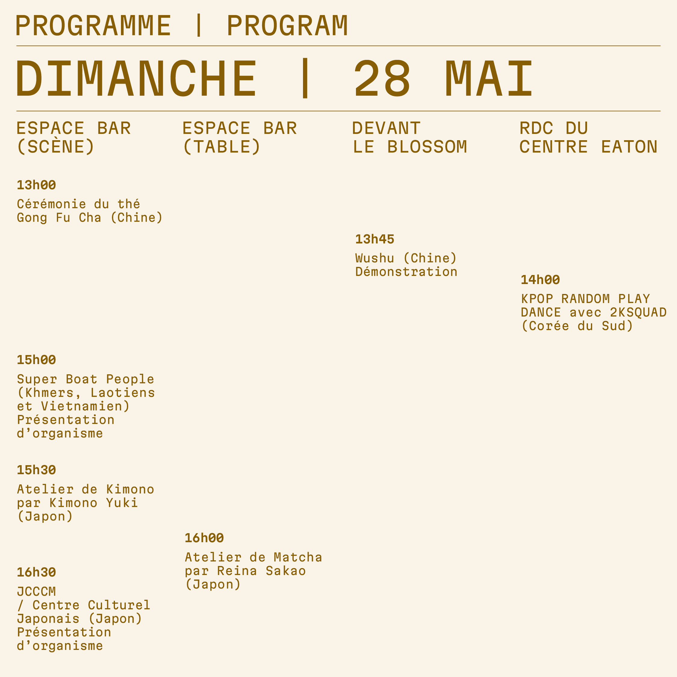 programme dimanche