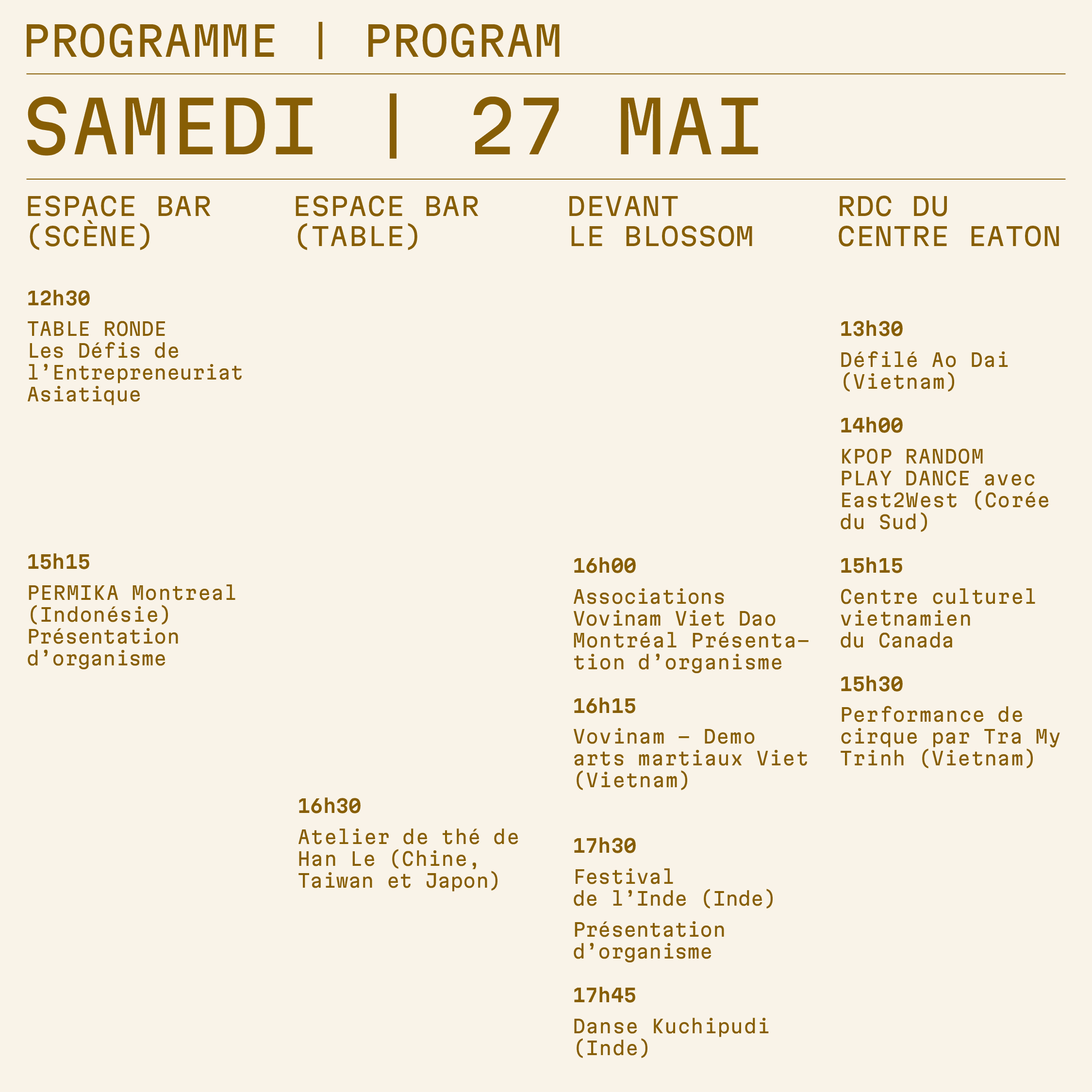 programme samedi